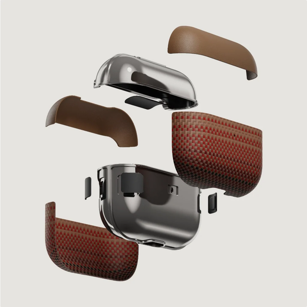 AirPods Pro 2+AirPods 4,Sunset+Moorise+1500D Black/Grey (Plain)