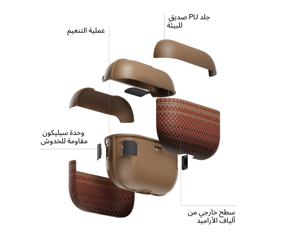 حافظة من ألياف الأراميد لـ AirPods Pro 3 / AirPods Pro 2 / AirPods Pro / AirPods 4